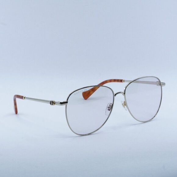 NEW GUCCI GG1419S 004 GOLD /TRANSPARENT SUNGLASSES - Picture 10 of 12